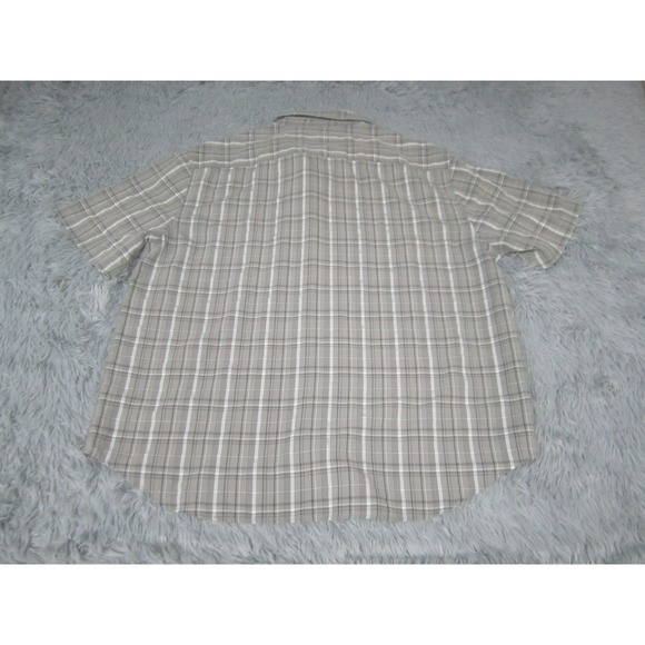 Tony Hawk Shirt Mens XL Gray White Check Button Down Casual Short Sleeve - Picture 4 of 10
